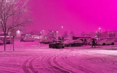 Pink sky over Birmingham goes viral amid winter storm