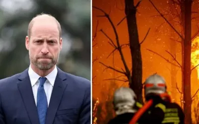 Prince William salutes firefighters fighting devastating UK wildfires