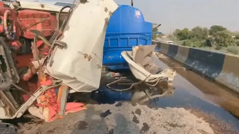 Tragic bus-tanker