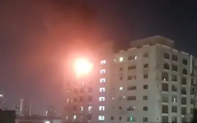 Gas explosion triggers massive blaze one dead, four injured