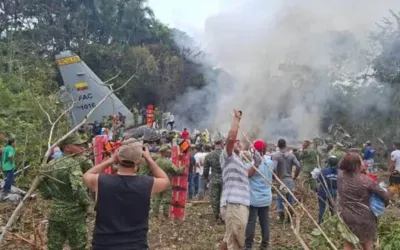 At least 66 dead after military plane crashes in Colombia