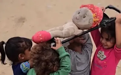 Viral video exposes Gaza children's trauma: Doll in funeral procession as war play