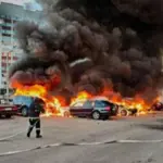 Russian drone strike hits Kyiv warehouse