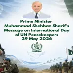 PM Shehbaz Sharif message on International Day of UN Peacekeeper's