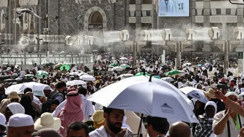 Pilgrims leave