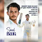Mirza Saad Baig joins elite 1,000-run club in Quaid-e-Azam Trophy 2025
