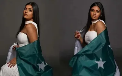 Roma Riaz shines at Miss Universe preliminaries, draped in Pakistan’s flag