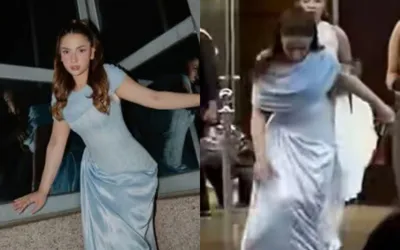 Dananeer Mobeen turns embarrassing fall into viral red carpet moment