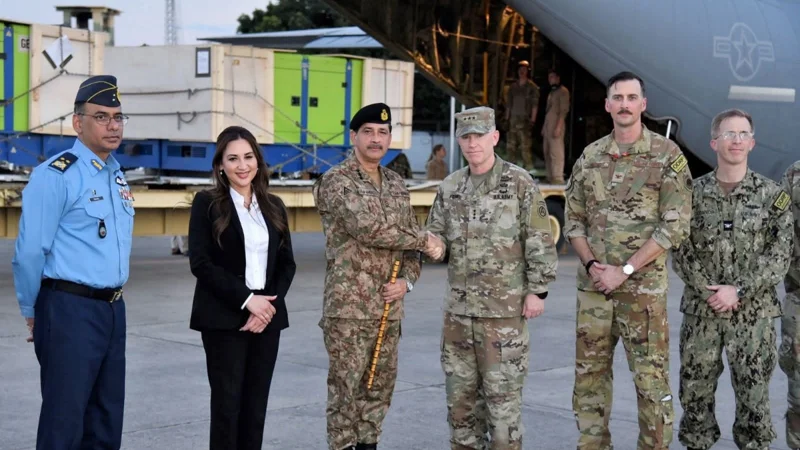 US hands over flood relief goods to Pakistan Army