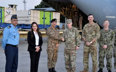 US hands over flood relief goods to Pakistan Army