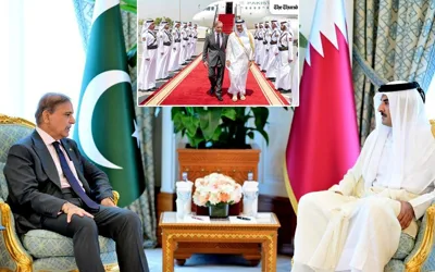 Prime Minister Shehbaz Sharif receives warm welcome in Doha on one-day visit to Qatar