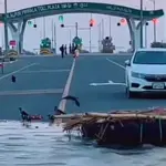 Floodwaters wash away section of motorway near Jalalpur Pirwala