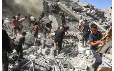 Six-year-old twins among dozens killed in Israeli strikes on Gaza city