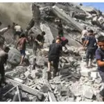 Six-year-old twins among dozens killed in Israeli strikes on Gaza city