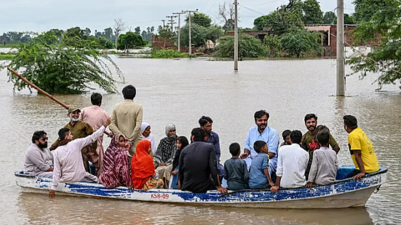 Floods fail to stop wedding as groom arrives by boat in Kasur