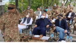 Foreign Minister, Pervez Khattak and Moeed Yousuf visit LoC