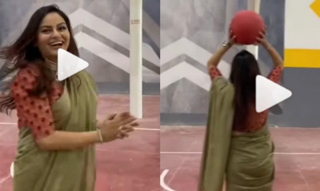 Juvaria Abbasi plays basketball wearing saree, watch video