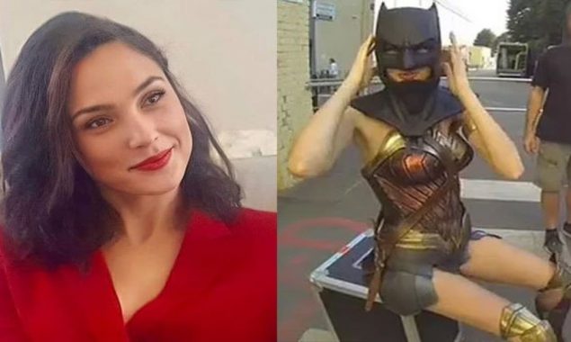Gal Gadot wears Ben Affleck’s batman mask to pay homage to the Caped Crusader