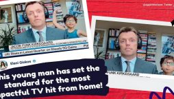 Watch: Father’s live TV interview on Bloomberg interrupted by son