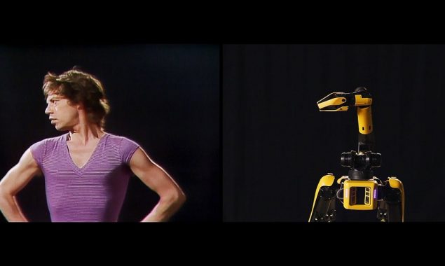 Robots recreation of the Rolling Stones' "Start Me Up" video