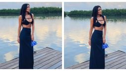 Nicole Scherzinger steals the show in a busty black bralet and matching skirt at Jacquemus’ beachside fashion show in Hawaii