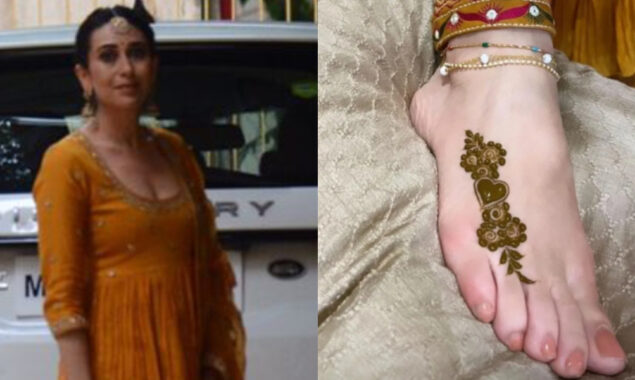 Karisma Kapoor shows her henna design from Ranbir-Alia Mehndi