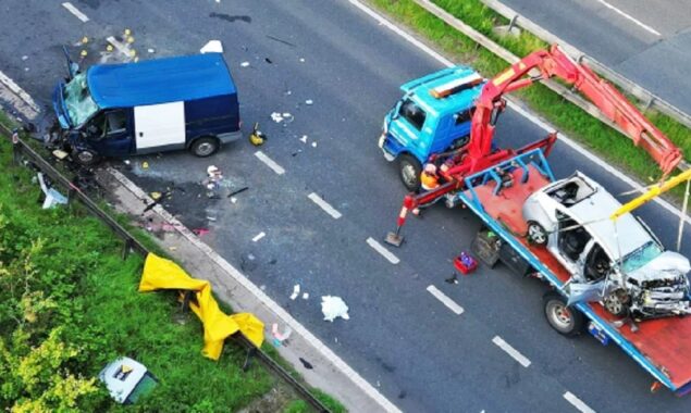 Van hits taxi in wrong-way crash: Three dead and schoolboy arrested