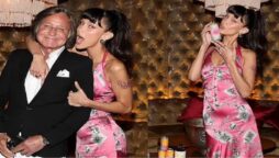 Bella Hadid looks stunning in pink as she joins her father, Mohamed Hadid, and model Lori Harvey