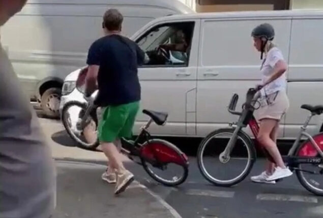 James Corden in foul-mouthed altercation with fellow London cyclist