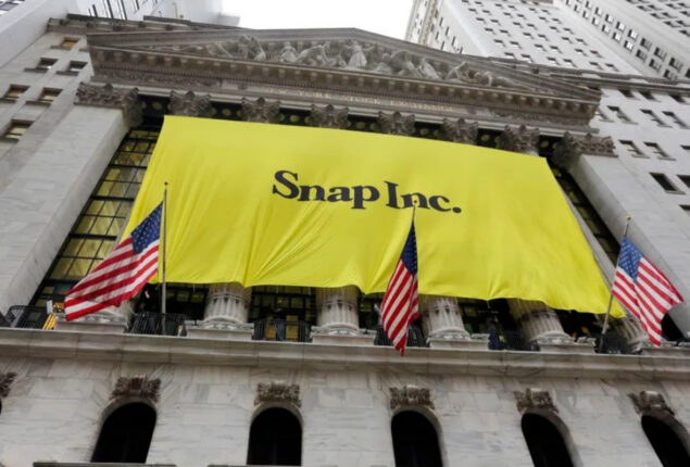 Snap plunges 35% after results as US stocks open mixed