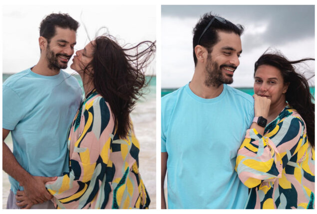 Neha Dhupia sets internet ablaze giving ‘flying kiss’ to Angad Bedi on their Maldives vacation