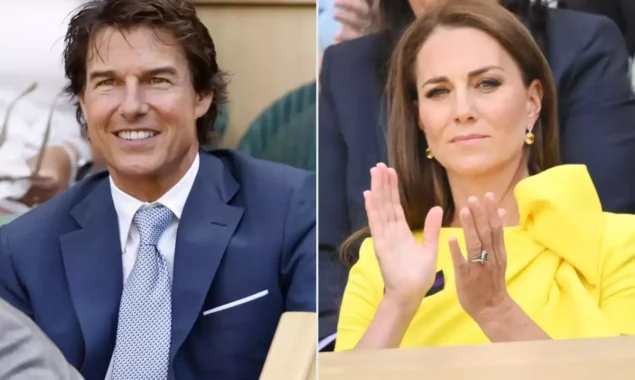 Tom Cruise and Kate Middleton sit together at Wimbledon for the women’s final