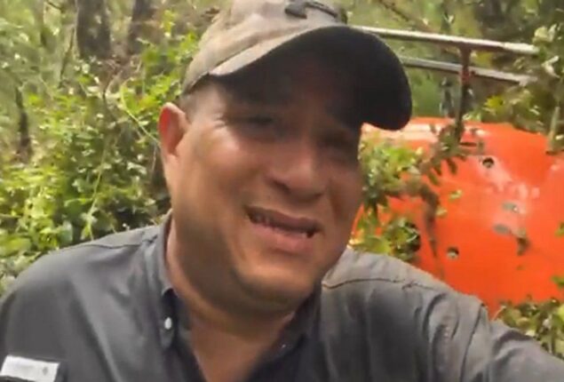 Dimitri Flores ask social media for help after helicopter crash