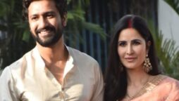 Vicky Kaushal and Katrina Kaif raise flag on their balcony 