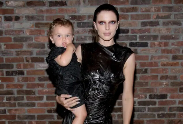 Julia Fox and her son dress up in black for New York Fashion Week