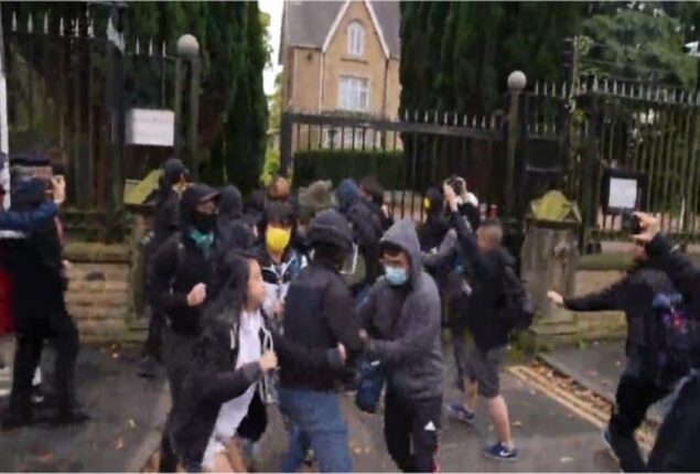 An alleged beating occurred on a Hong Kong demonstrator at the British Consulate