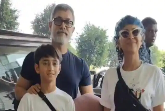 Aamir Khan, Kiran Rao and Azad jet out of Mumbai after Ira’s event