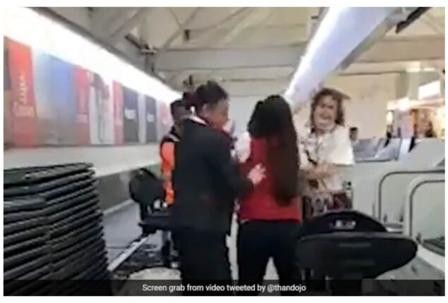 Woman hits and throws stuff at Emirates staffer after missing flight in Mexico, It gets viral