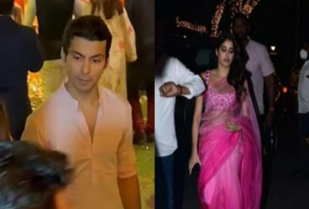 Janhvi Kapoor joins Shikhar Pahariya at Anant Ambani’s betrothal