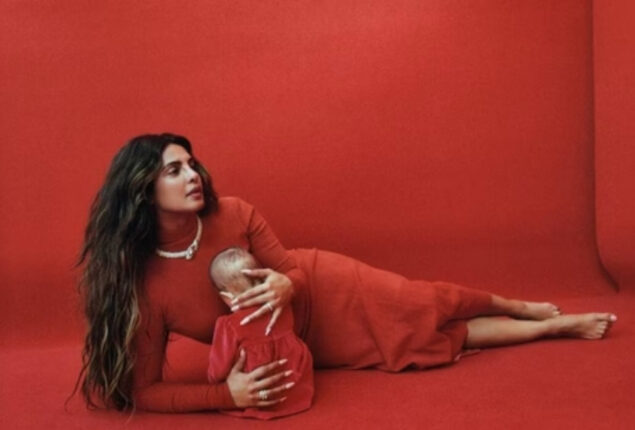 Priyanka Chopra poses for a magazine with Malti 