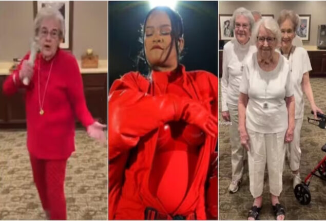 Old women dance to Rihanna’s Super Bowl Halftime performance