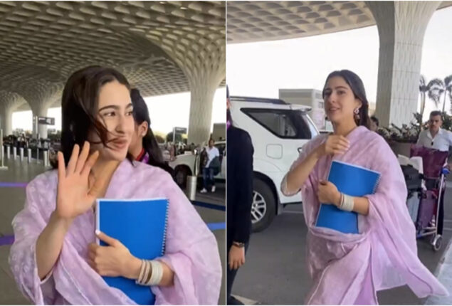 Sara Ali Khan was seen at the Mumbai airport