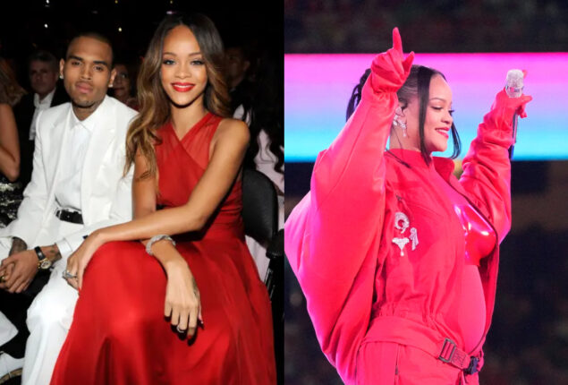 Chris Brown reacts to Rihanna’s pregnancy & Super Bowl 2023 act