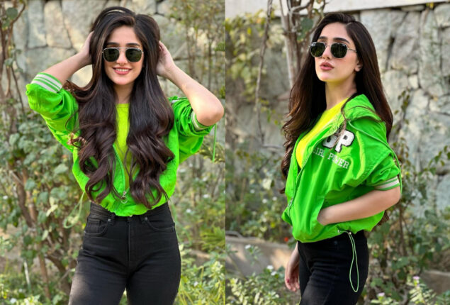 Aiza Awan shows off her stylish looks with neon winter Outfit