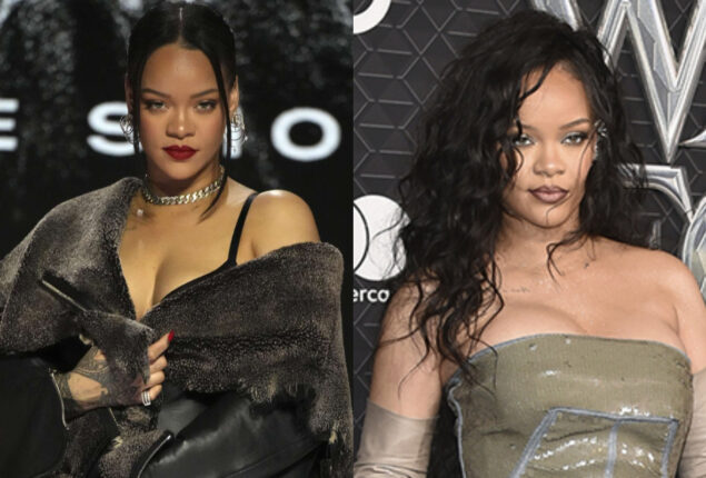Rihanna claims that combination of motherhood, Oscars, and the “Super Bowl” has her “pinching”