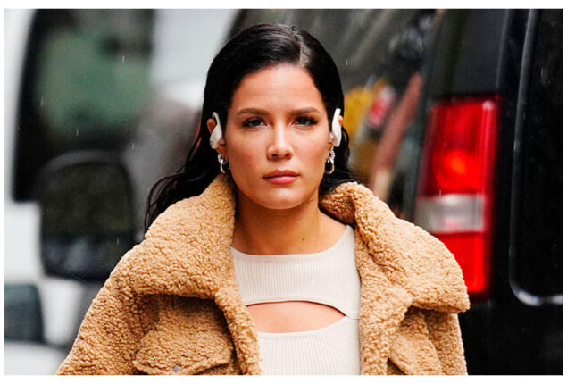 Halsey struts poses for the camera during Paris Fashion Week