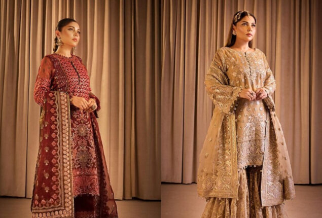 Hadiqa Kiani looks stunning in embellished outfits 