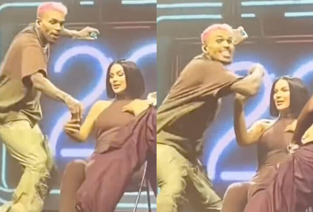 Chris Brown throws fan’s phone into crowd while performing
