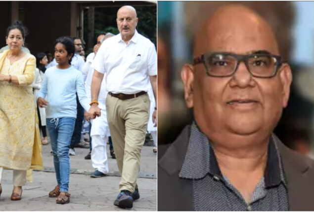 Anupam Kher attends the family prayer meeting for Satish Kaushik