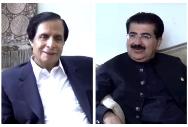Chairman Senate Sadiq Sanjrani meets with Pervaiz Elahi